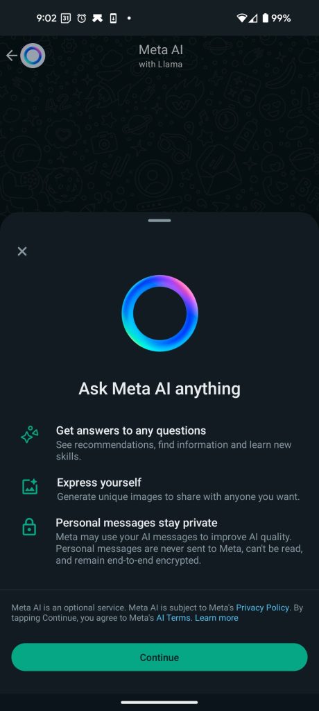 Meta AI WhatsApp